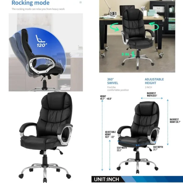 Back Adjustable Leather Office Chair