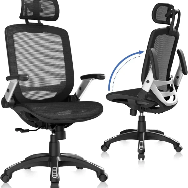 Ergonomic Office Chair with Headrest And Flip-Up Arms