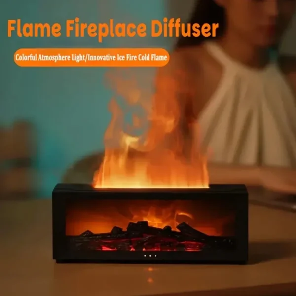 300ml Aroma Diffuser and Humidifier With 7-Color LED Flame Effect